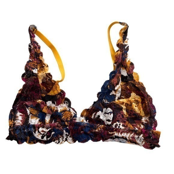 Cosabella Never Say Never Printed Tall Triangle Bralette Multicolor Lace S NEW - Picture 4 of 8